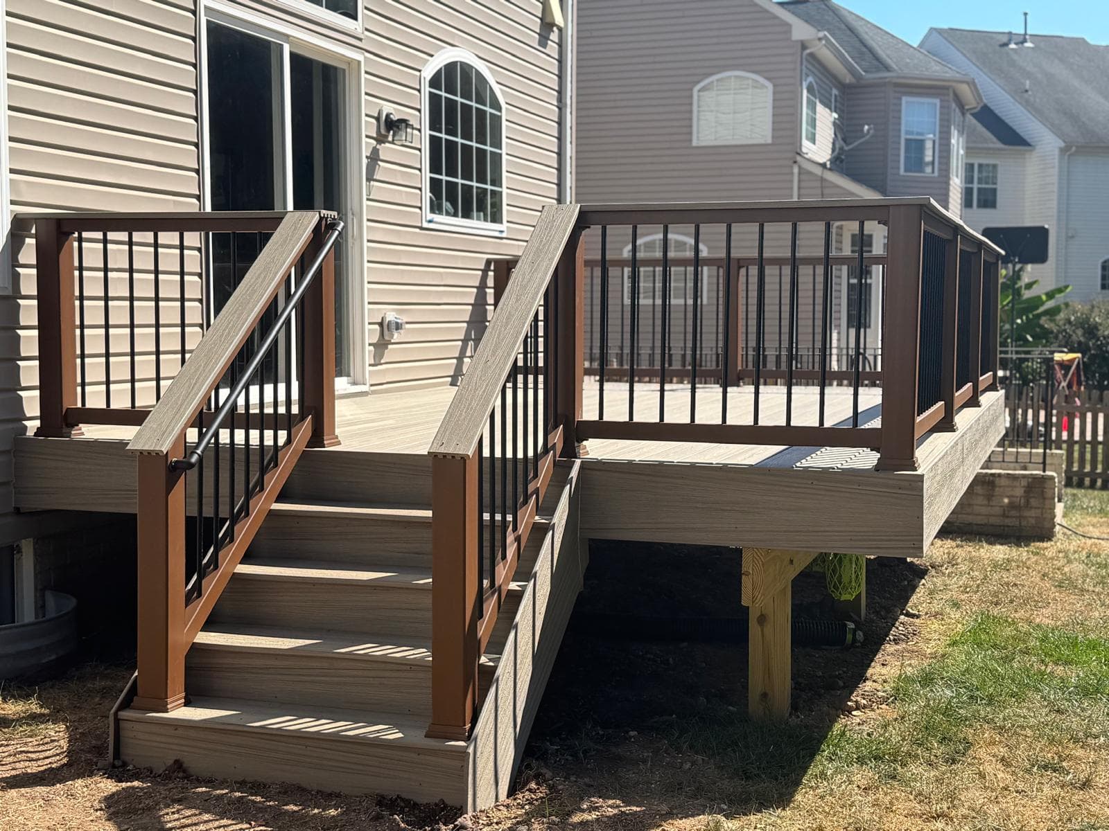 Professional pressure washing of a deck in Northern Virginia