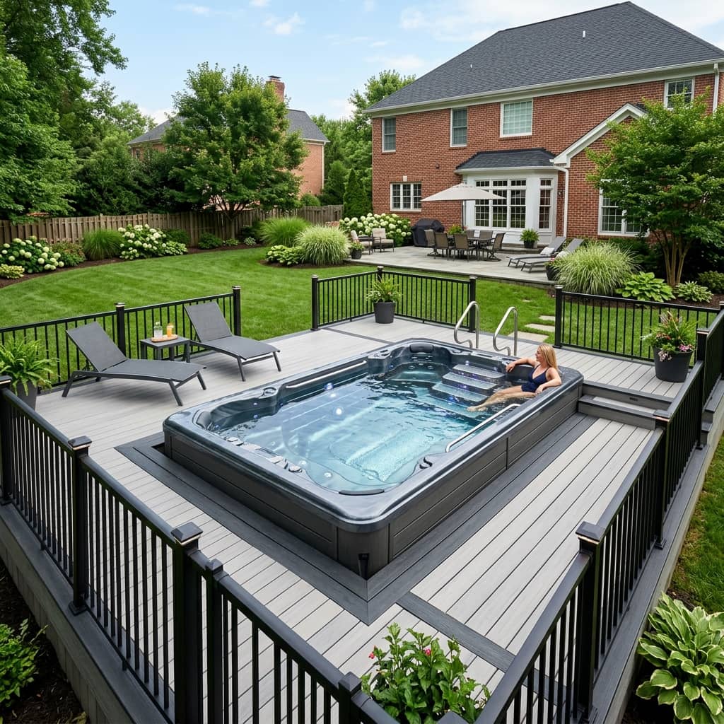 Designing a Deck for a Swim Spa: Structural Loads, Sinking Layouts, and Material Selection