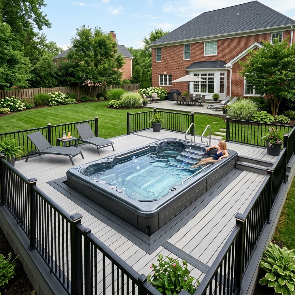 Designing a Deck for a Swim Spa: Structural Loads, Sinking Layouts, and Material Selection