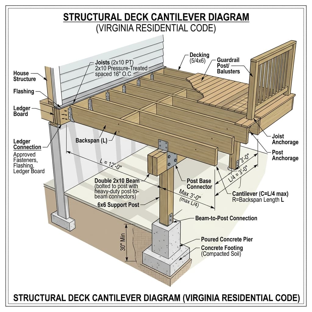 Understanding Structural Deck Cantilevers: VRC Code Limits, Backspan Ratios, and Beam Overhangs