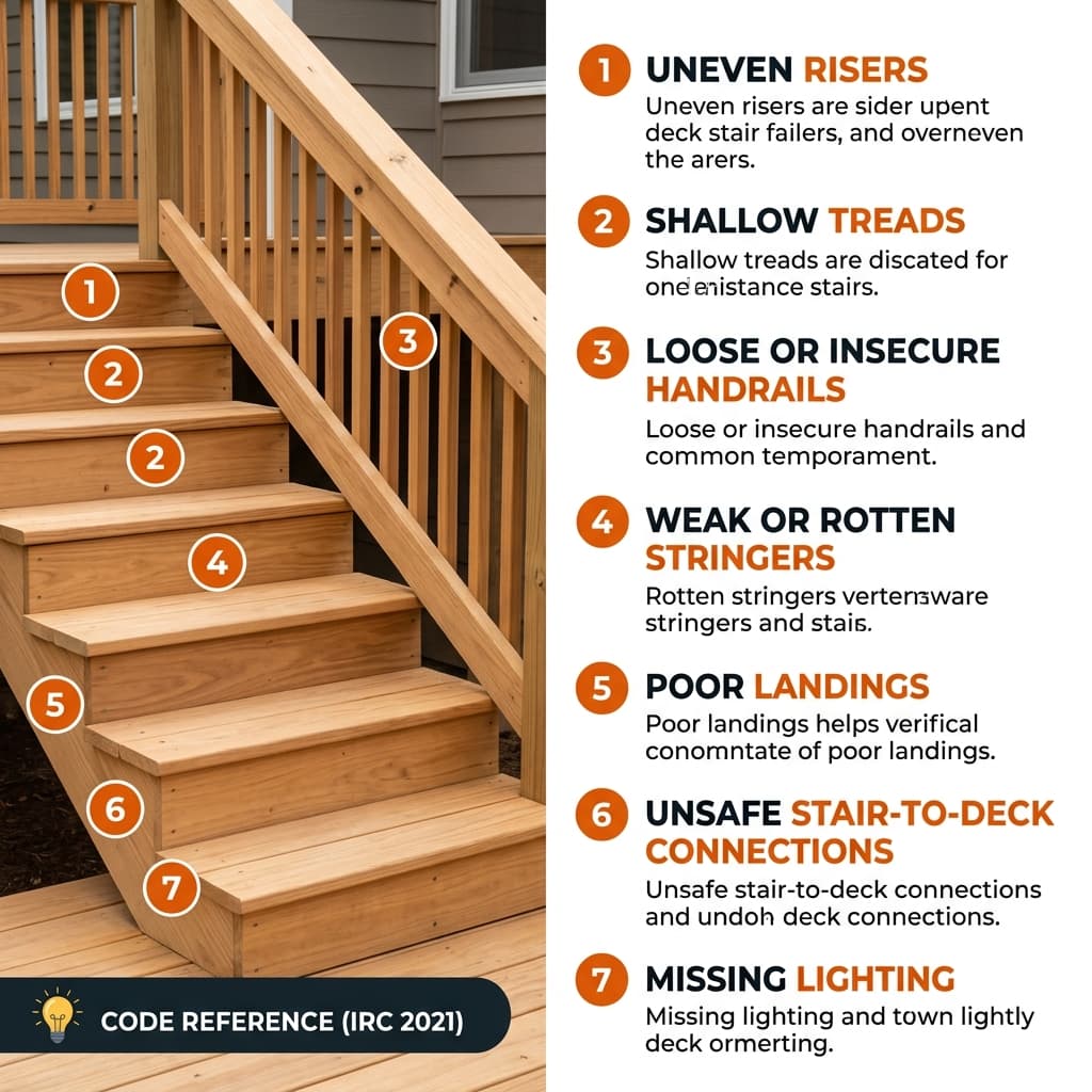 Common Deck Stair Inspection Failures in Virginia