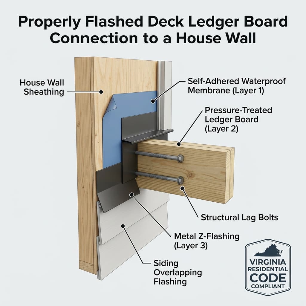 Ledger Board Flashing: The Single Most Critical Deck Connection