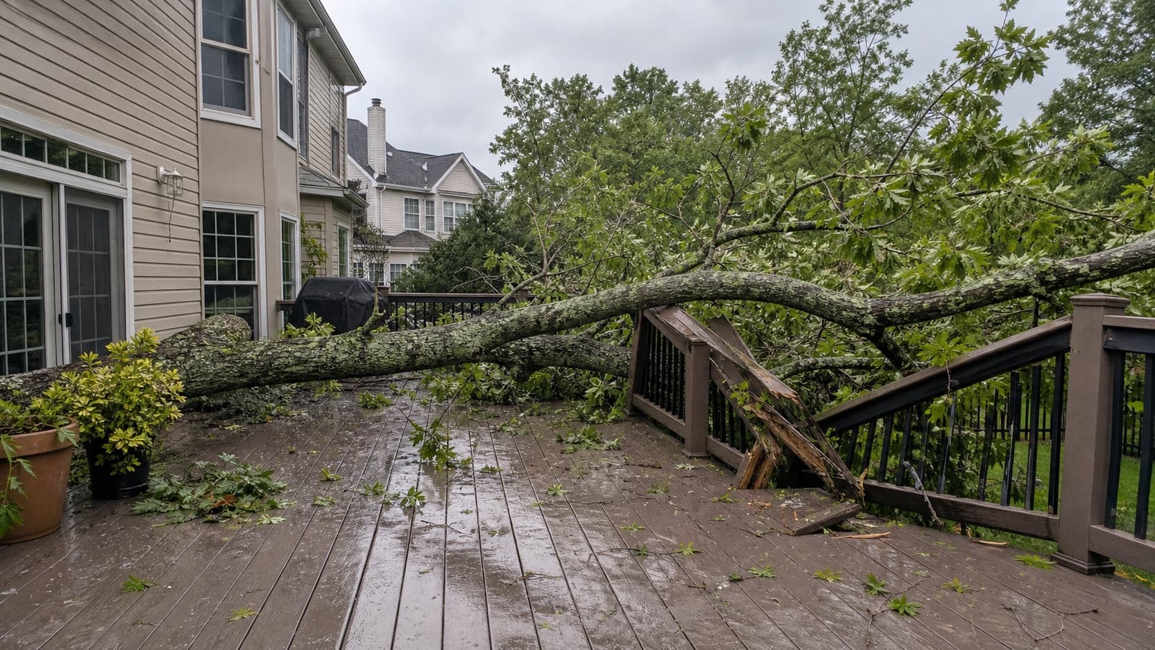What to Do When a Tree Falls on Your Deck After a Storm