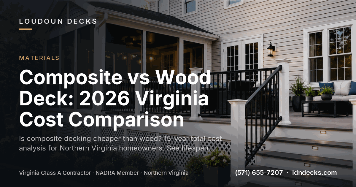 Composite vs Wood Deck: 2026 Virginia Cost Comparison