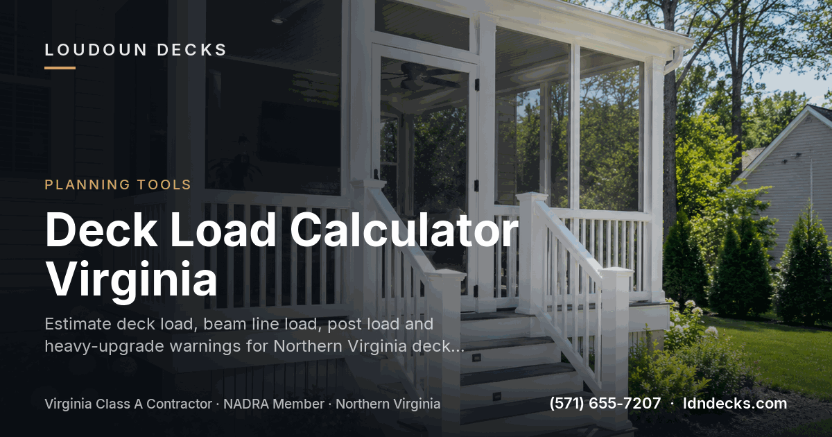 Deck Load Calculator Virginia | LDN Decks